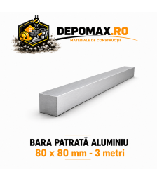 Bara patrata aluminiu 80 x 80 mm, 3 metri, EN AW-6082